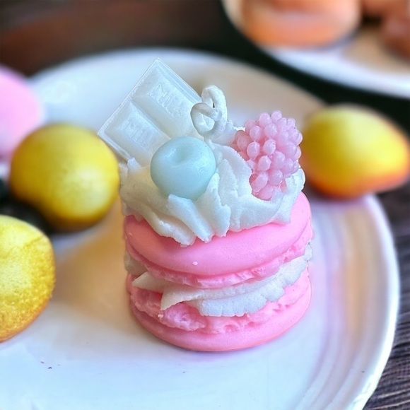 Other - ⚠️SALE Candle // Handmade Hot Pink Life-size Macaroon Candle SEND OFFERS